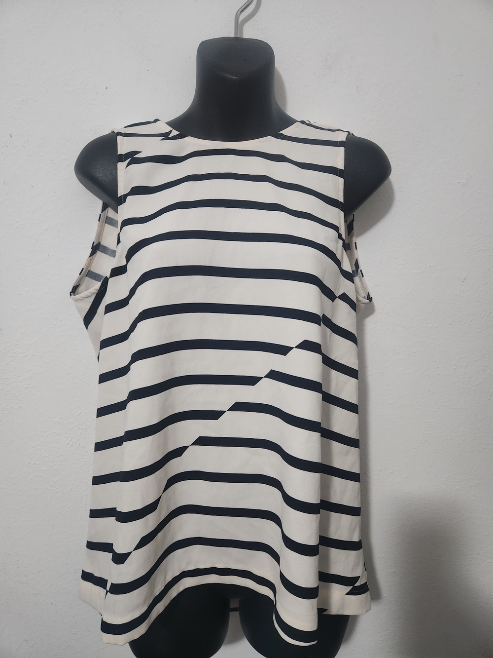 Madewell Black & White Striped Sleeveless Tank